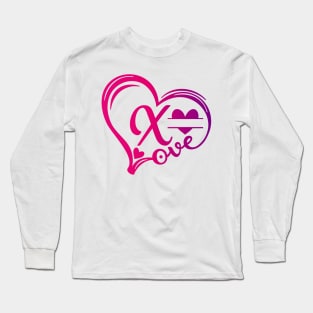 letter x monogram in the shape of love Long Sleeve T-Shirt